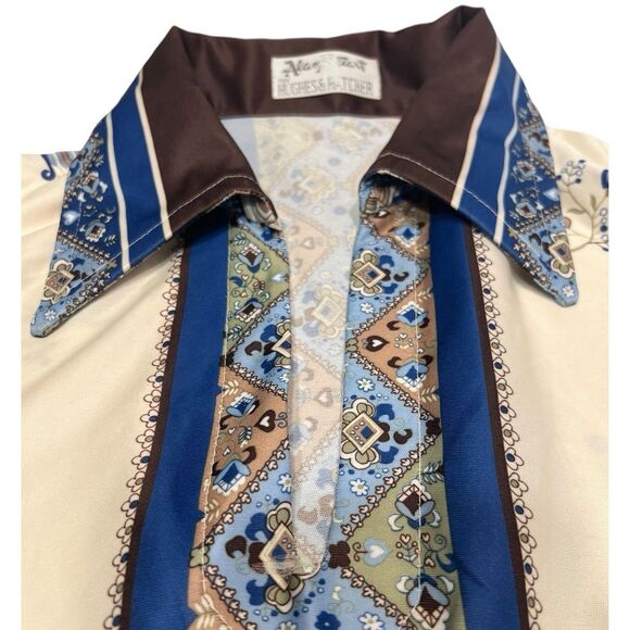 Alan Stuart 70s Retro Shirt Geometric Print Large Vintage Fall Streetwear - Picture 8 of 12